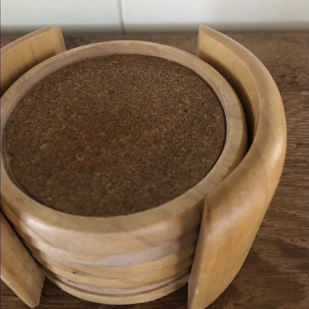 Vintage wooden cork coasters